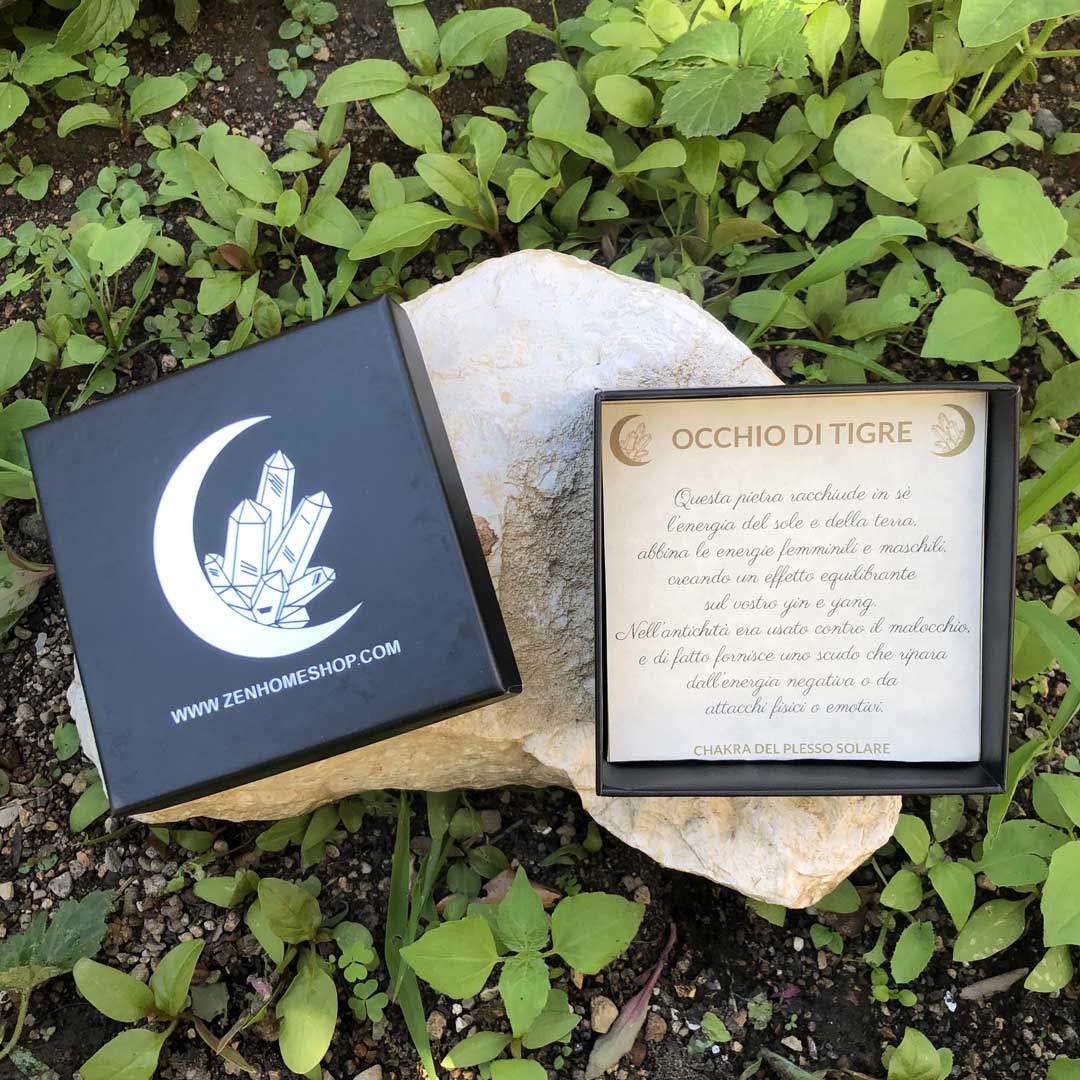 OCCHIO DI TIGRE ORO - Orecchini In Argento 925 - Zen Home