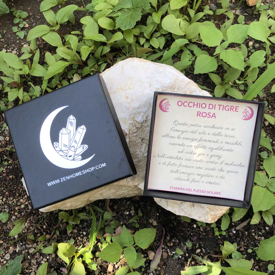 OCCHIO DI TIGRE ROSA - Orecchini in acciaio inossidabile free nickel - Zen Home