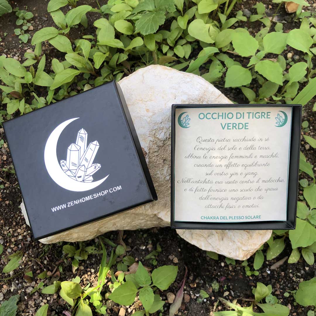 OCCHIO DI TIGRE VERDE - Collana regolabile in acciaio inossidabile free nickel - Zen Home