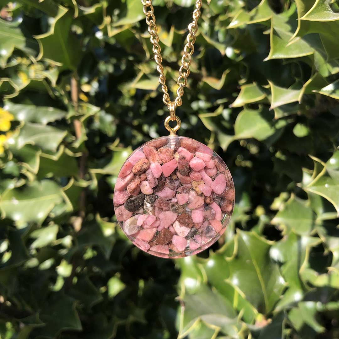 Orgonite con pietra naturale Rodonite e albero della vita - Zen Home
