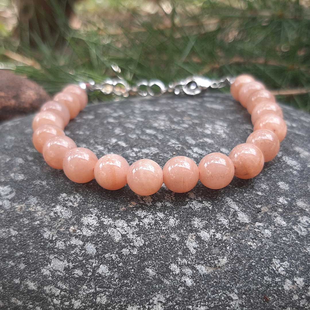 PIETRA DEL SOLE - Bracciale regolabile in acciaio inossidabile e pietre naturali da 8 mm - Zen Home