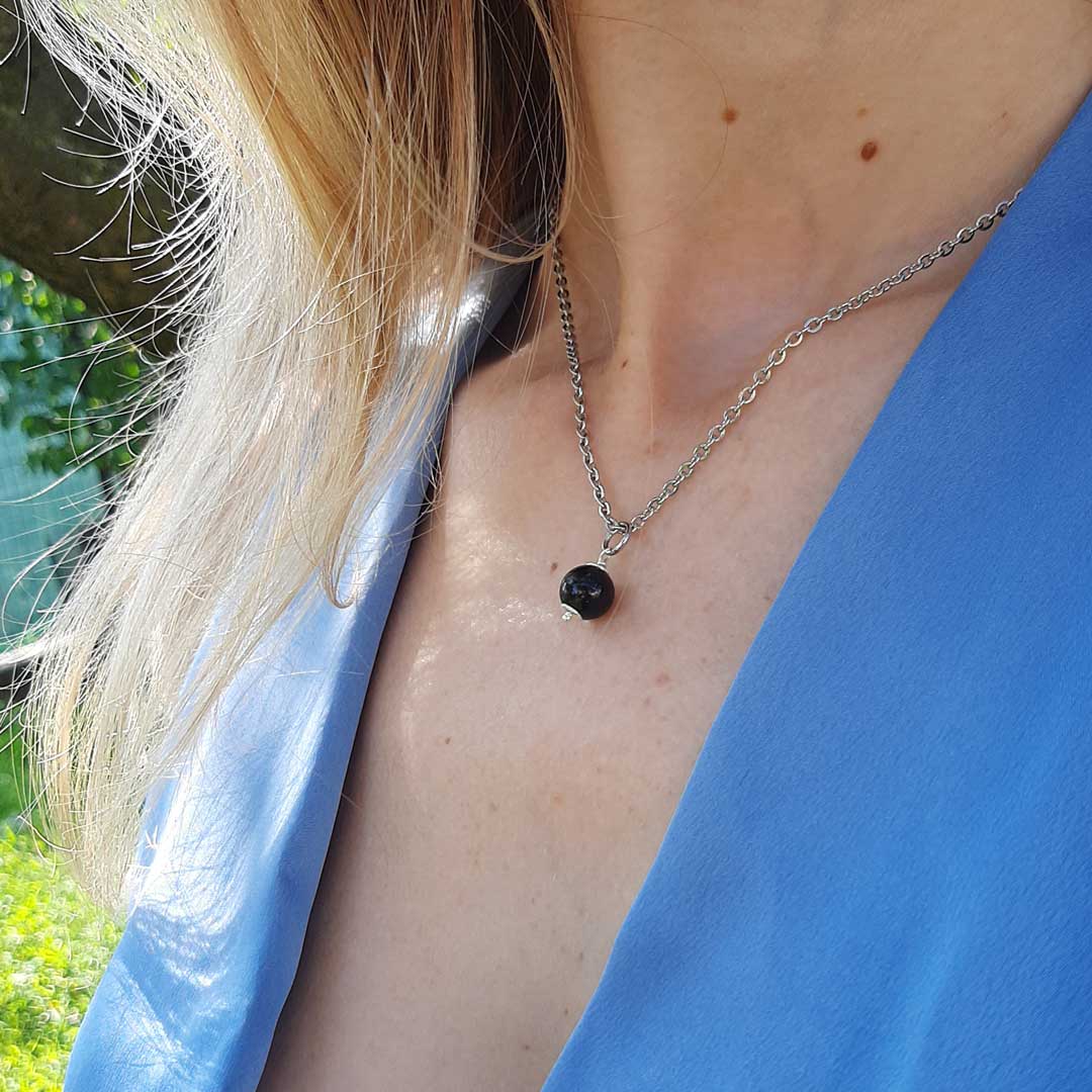 TORMALINA NERA - Collana regolabile in acciaio inossidabile free nickel - Zen Home (17184845)
