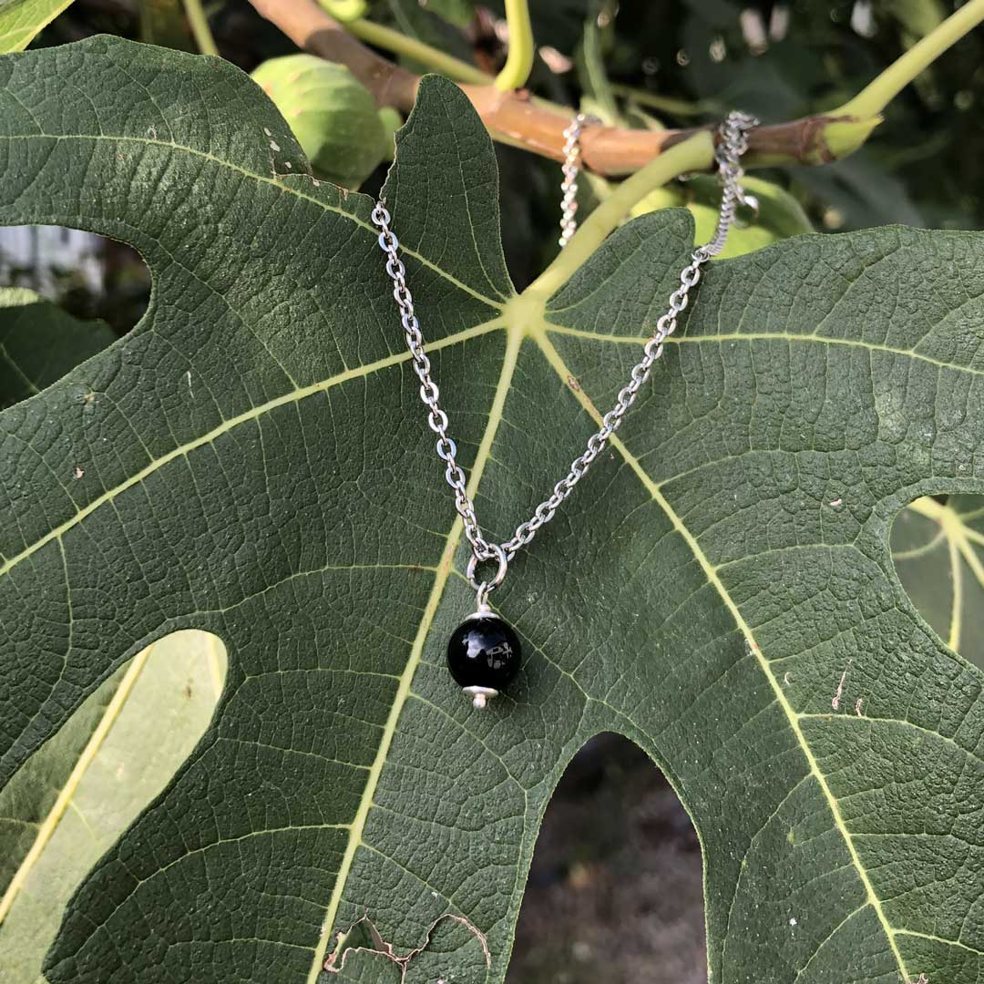 Collana regolabile in acciaio colore nero