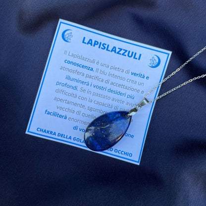 Collana pietra naturale petalo in Lapislazzuli