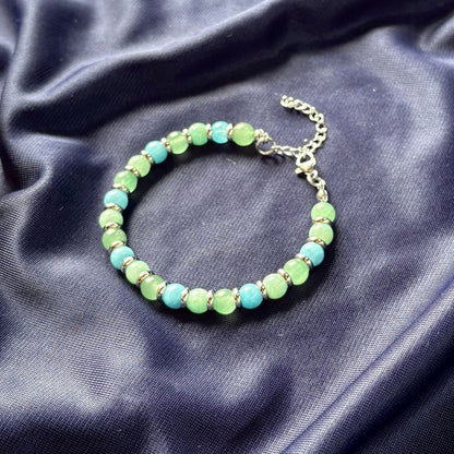Bracciale Amazzonite, Avventurina e Angelite – Armonia, Fortuna & Intuizione