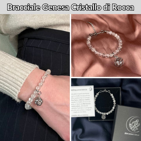 Bracciale con pietra naturale e ciondolo genesa