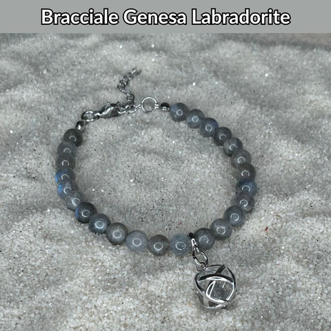 Bracciale con pietra naturale e ciondolo genesa