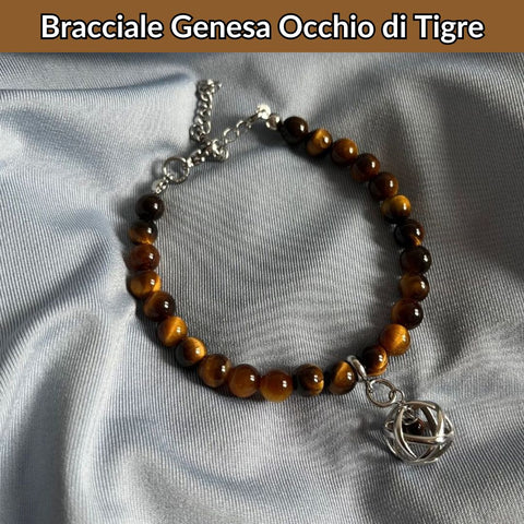 Bracciale con pietra naturale e ciondolo genesa