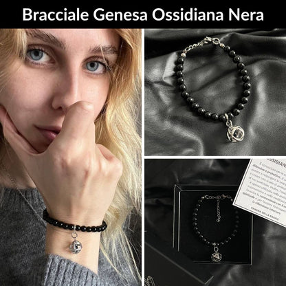 Bracciale con pietra naturale e ciondolo genesa