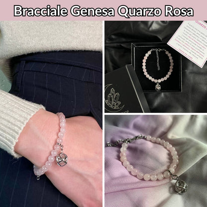 Bracciale con pietra naturale e ciondolo genesa