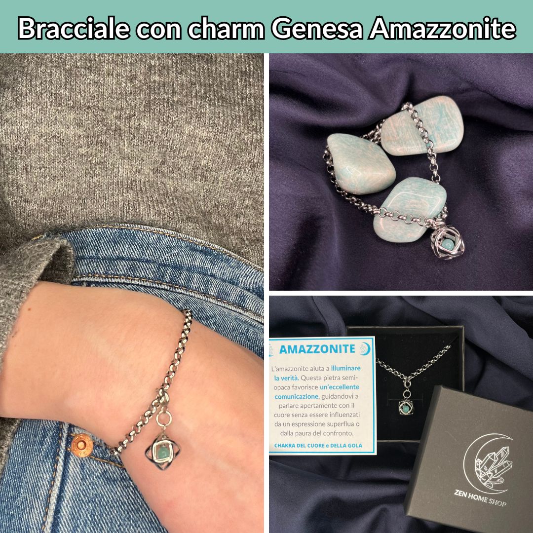 Bracciale con charm genesa in acciaio inossidabile