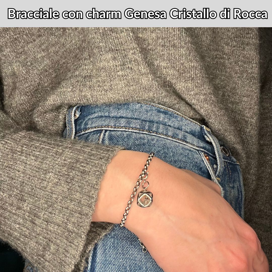 Bracciale con charm genesa in acciaio inossidabile