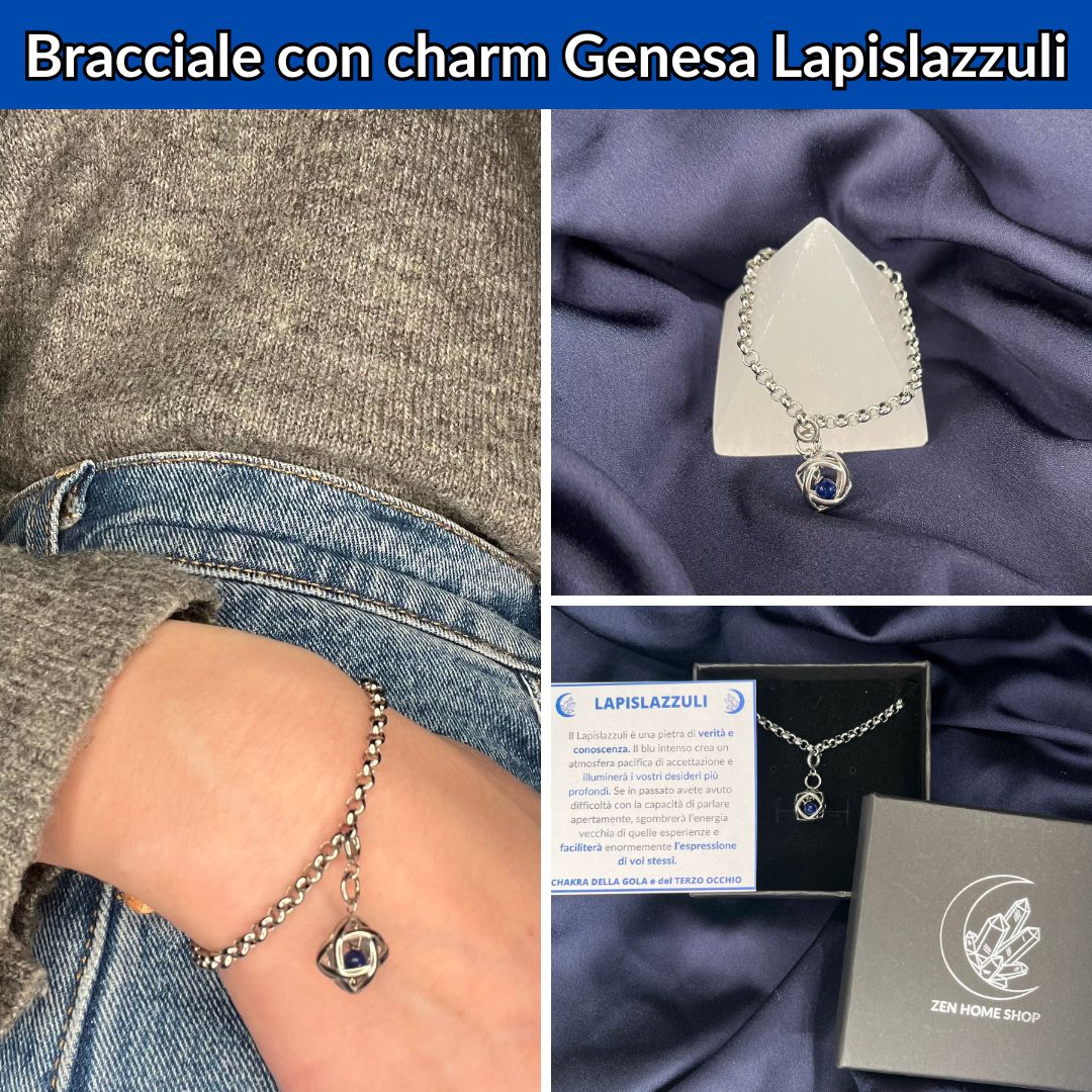 Bracciale con charm genesa in acciaio inossidabile
