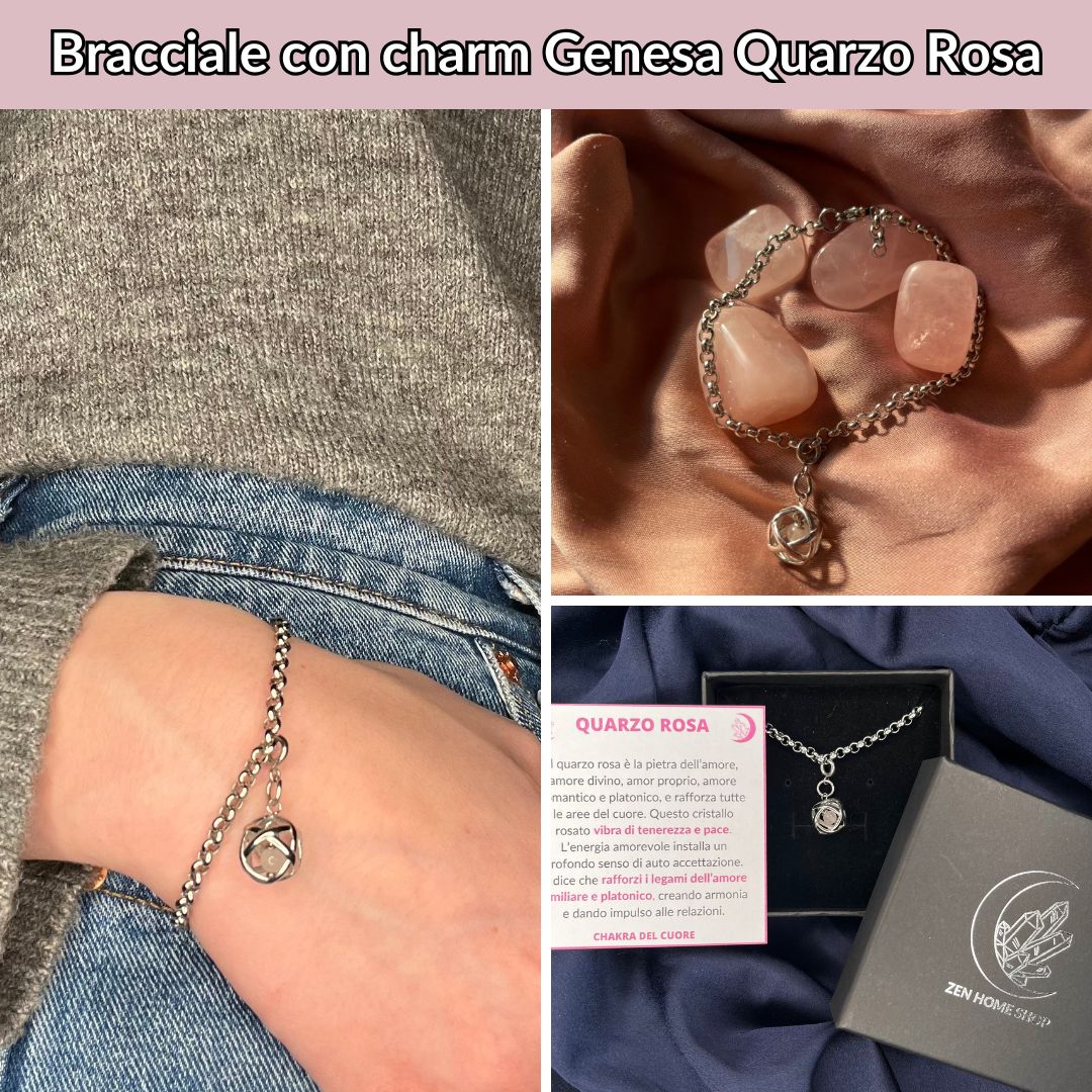 Bracciale con charm genesa in acciaio inossidabile