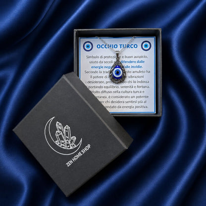 Collana Occhio Turco Regolabile – Acciaio Inossidabile