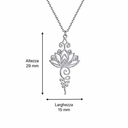 Collana Fiore di Loto Spirituale – Acciaio Inossidabile