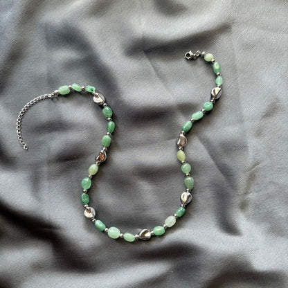 Collana Luce Argento Pietra Naturale Avventurina