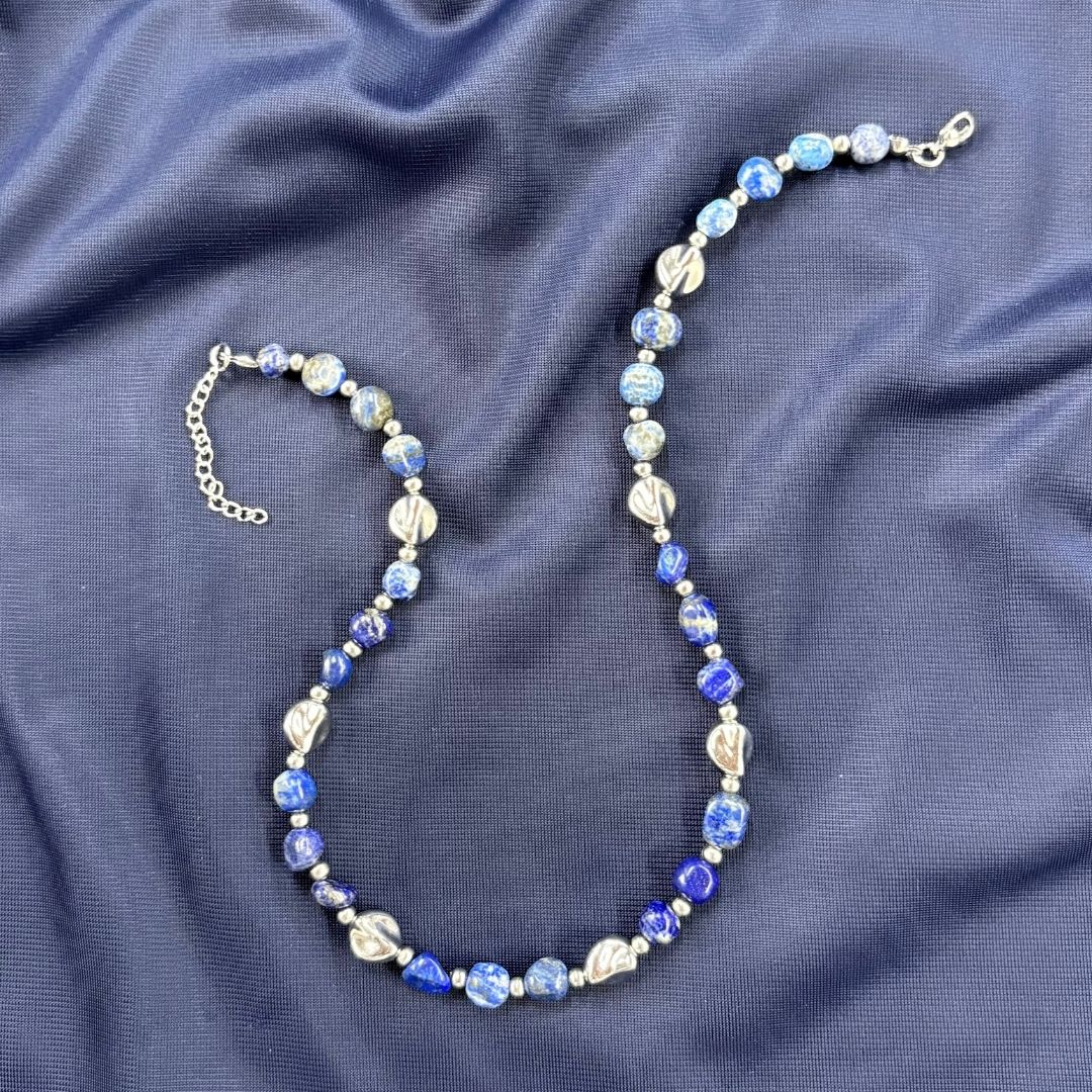 Collana Luce Argento Pietra Naturale Lapislazzuli