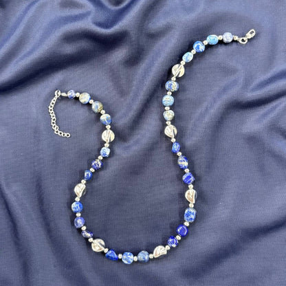 Collana Luce Argento Pietra Naturale Lapislazzuli