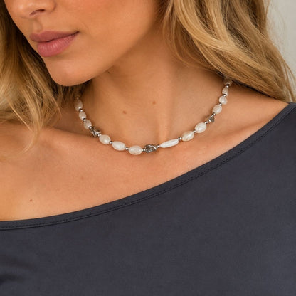 Collana Luce Argento Pietra Naturale Pietra Luna