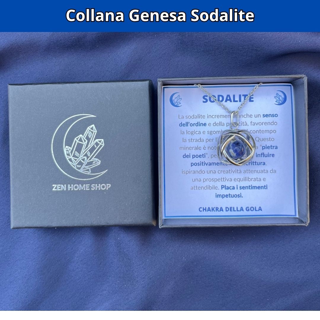 Collana ciondolo Genesa Sodalite - Acciaio Inox