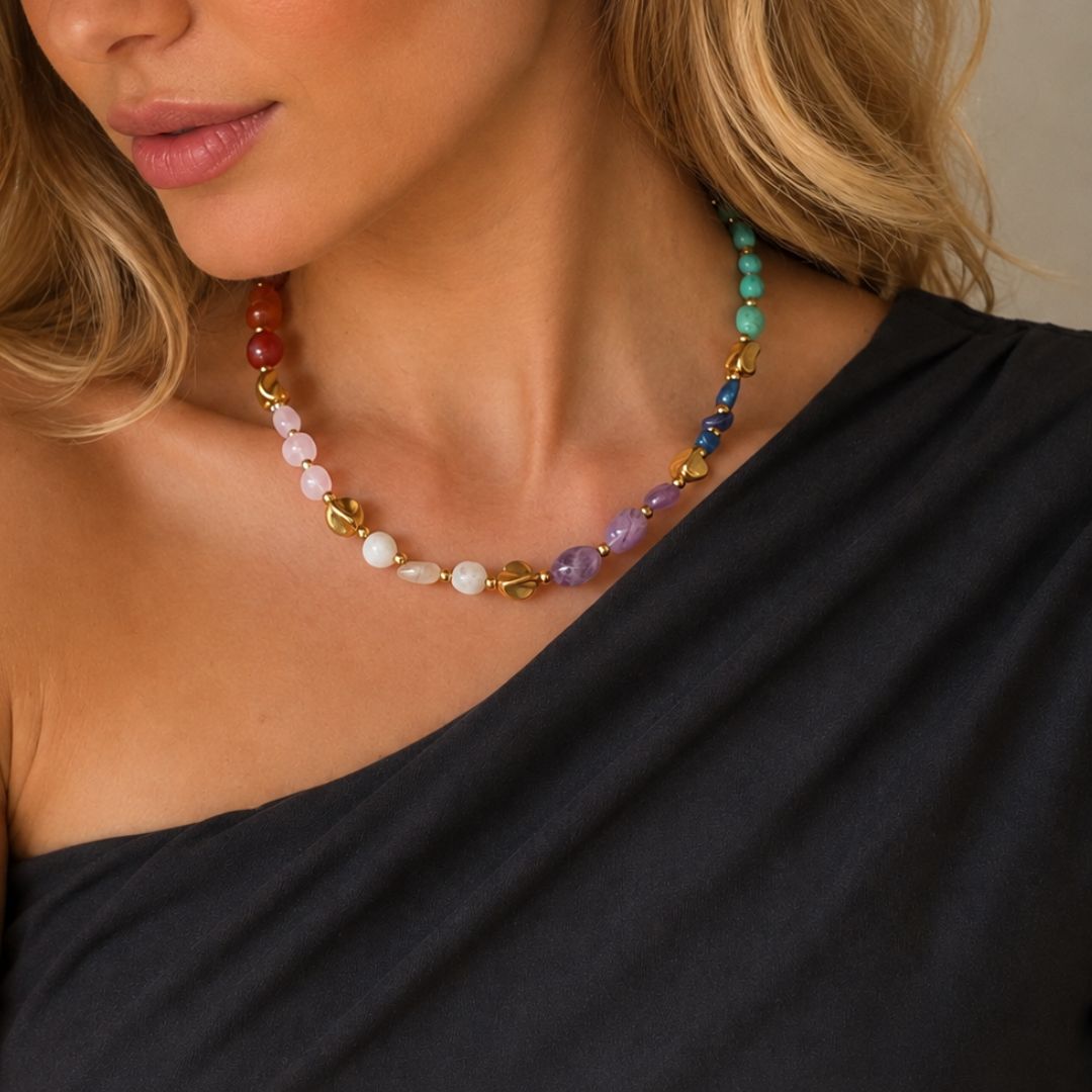 Collana Luce Arcobaleno con Pietre Naturali