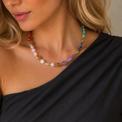Collana Luce Arcobaleno con Pietre Naturali