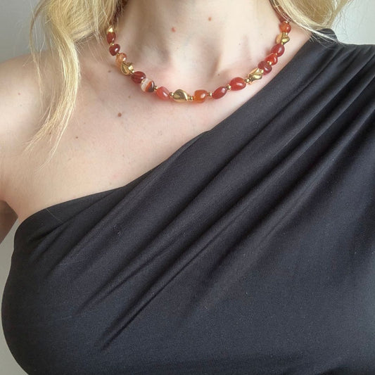 Collana Luce Pietra Naturale Corniola