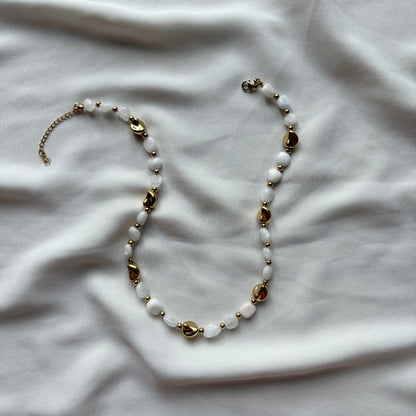 Collana Luce Oro Pietra Naturale Pietra Luna