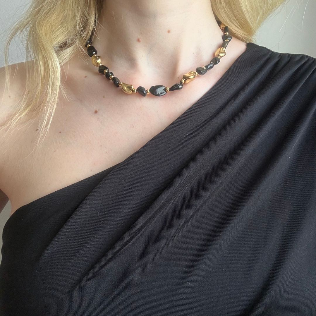 Collana Luce Pietra Naturale Tormalina Nera