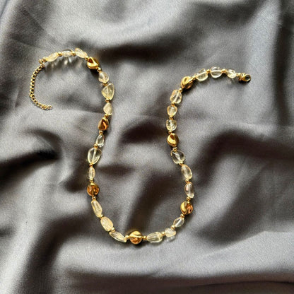 Collana Luce Oro Pietra Naturale Quarzo Citrino