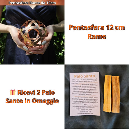 Pentasfera in rame e alluminio misura 12 cm 16cm e 24cm