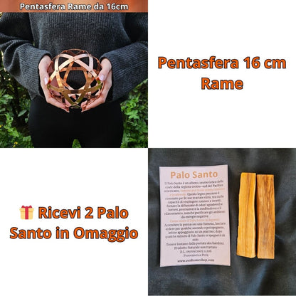 Pentasfera in rame e alluminio misura 12 cm 16cm e 24cm