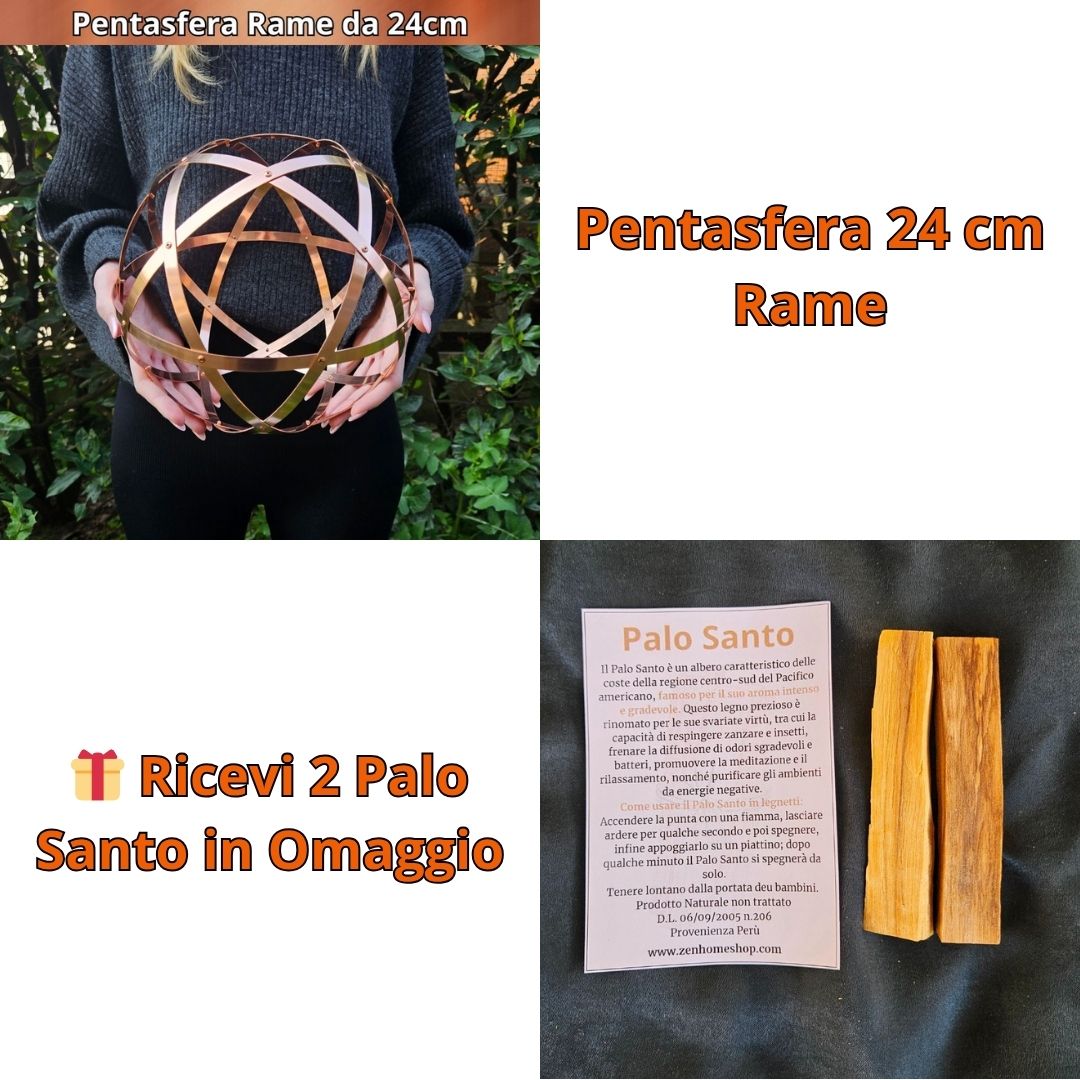 Pentasfera in rame e alluminio misura 12 cm 16cm e 24cm