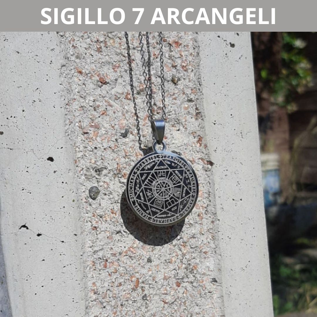 Collana Uomo Sigillo Arcangeli In Acciaio Inox - Medaglione Tetragrammaton Con Catena, Protezione - Foto 9