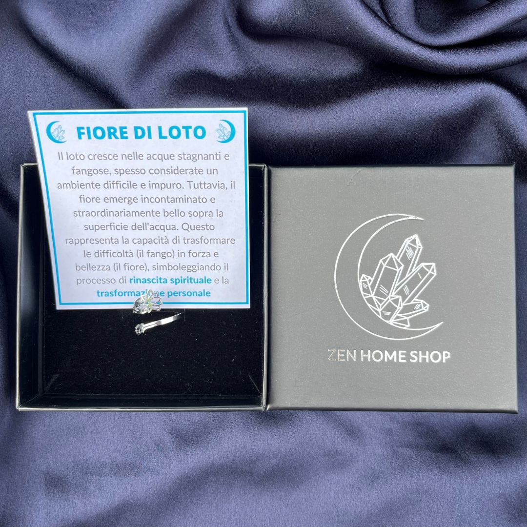 Anello fiore di Loto - regolabile ed in acciaio inossidabile - Zen Home