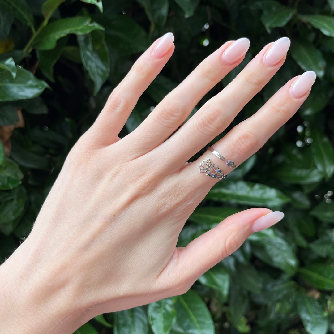 Anello fiore di Loto - regolabile ed in acciaio inossidabile - Zen Home