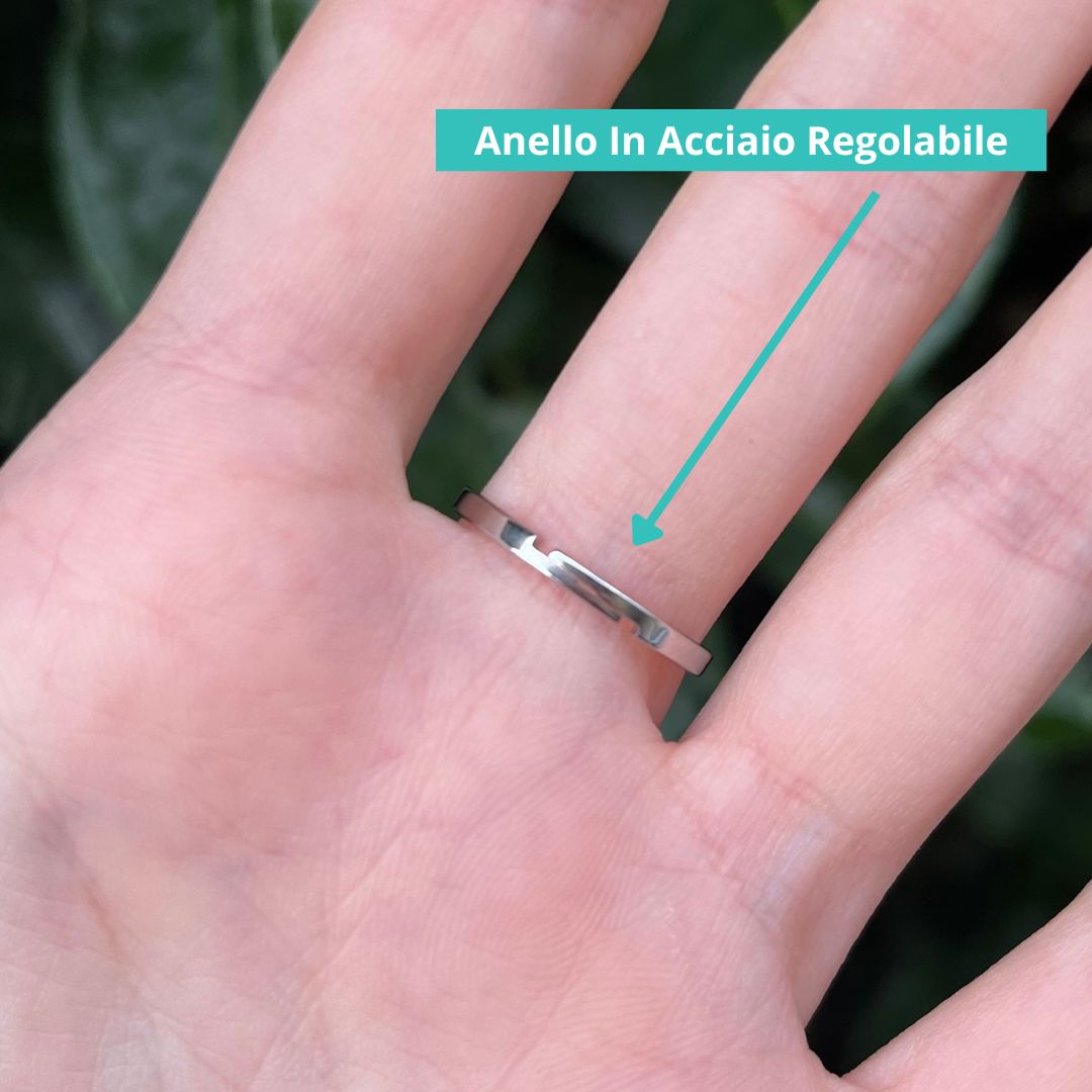 Anello Luna e fiore di Loto - regolabile ed in acciaio inossidabile - Zen Home
