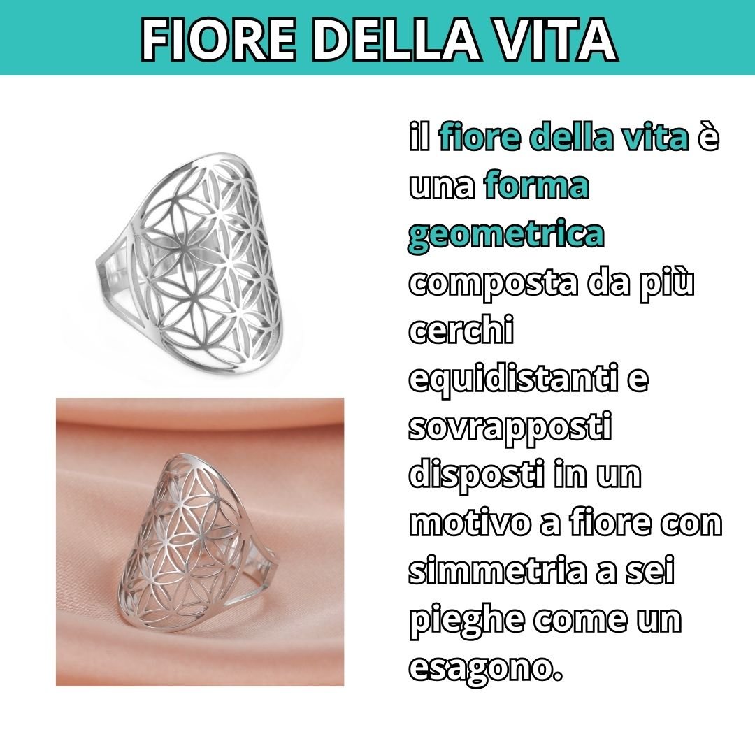 Anello regolabile Fiore della Vita in acciaio inossidabile - Zen Home (17709918)