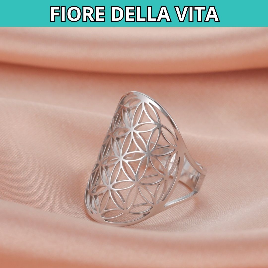 Anello regolabile Fiore della Vita in acciaio inossidabile - Zen Home (17709917)