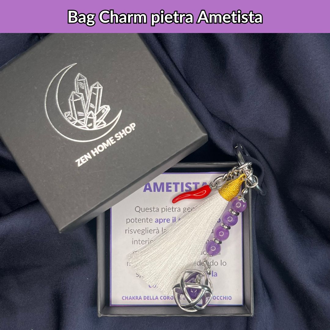 Bag charm genesa con pietra naturale e peperoncino - Zen Home