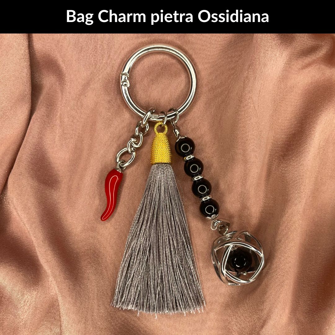 Bag charm genesa con pietra naturale e peperoncino - Zen Home