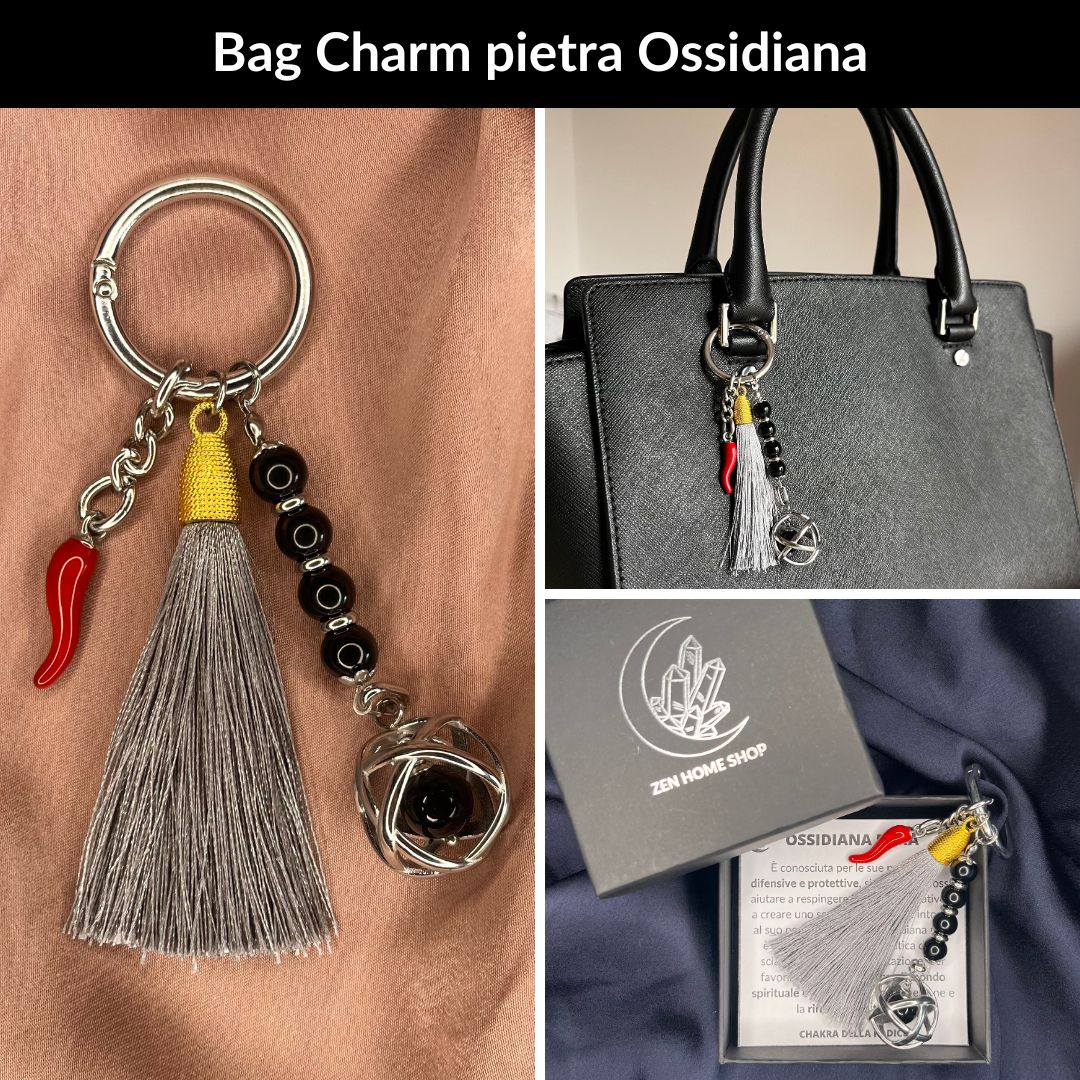 Bag charm genesa con pietra naturale e peperoncino - Zen Home