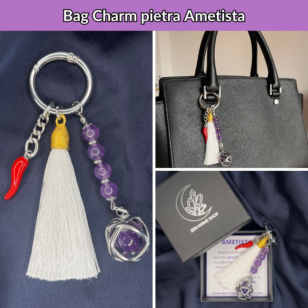 Bag charm genesa con pietra naturale e peperoncino - Zen Home