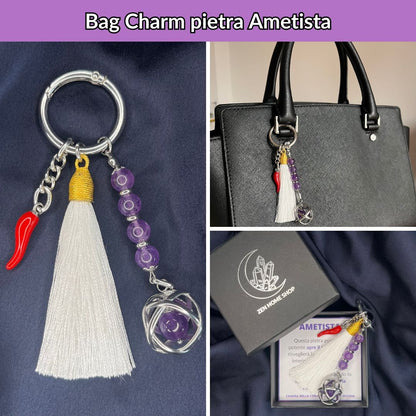 Bag charm genesa con pietra naturale e peperoncino - Zen Home