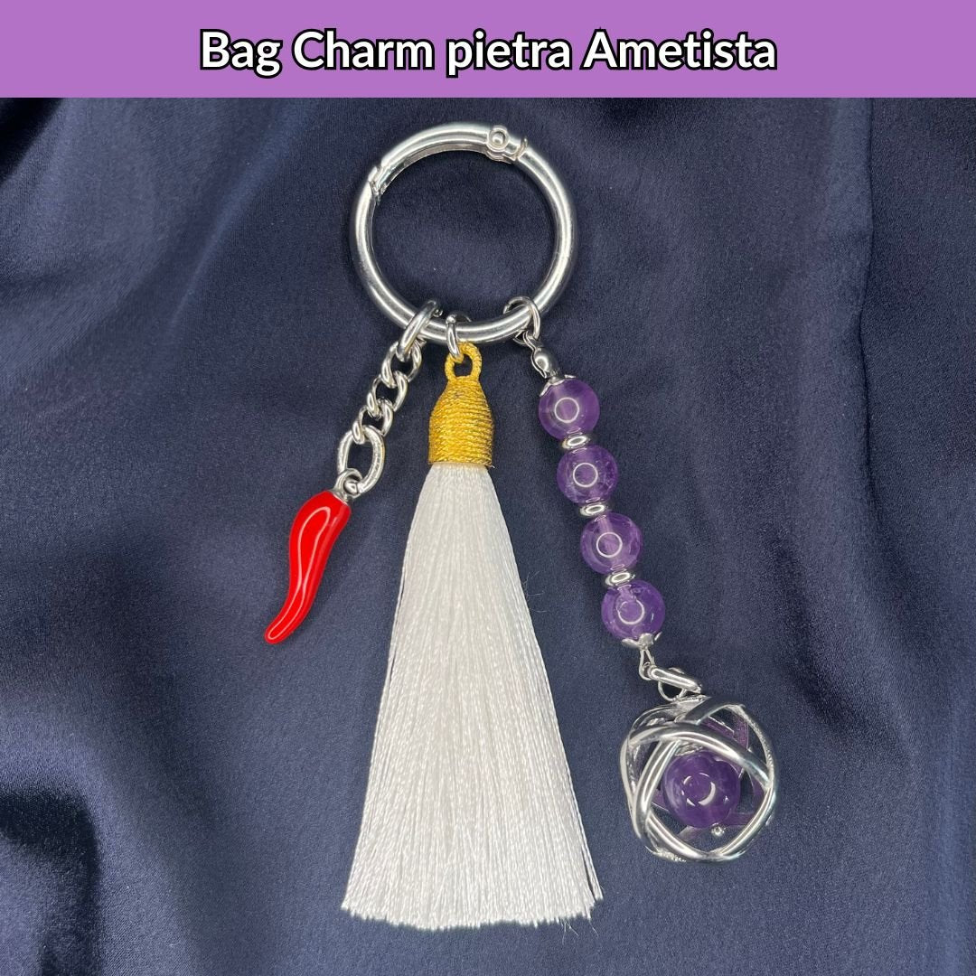 Bag charm genesa con pietra naturale e peperoncino - Zen Home