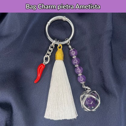 Bag charm genesa con pietra naturale e peperoncino - Zen Home