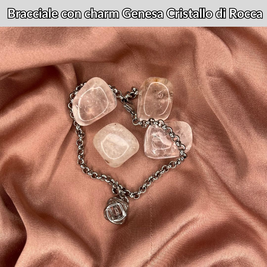 Bracciale acciaio inossidabile Charm Genesa Cristallo di Rocca - Zen Home
