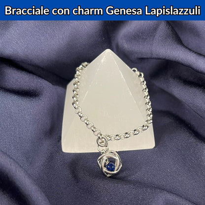 Bracciale acciaio inossidabile Charm Genesa Lapislazzuli - Zen Home