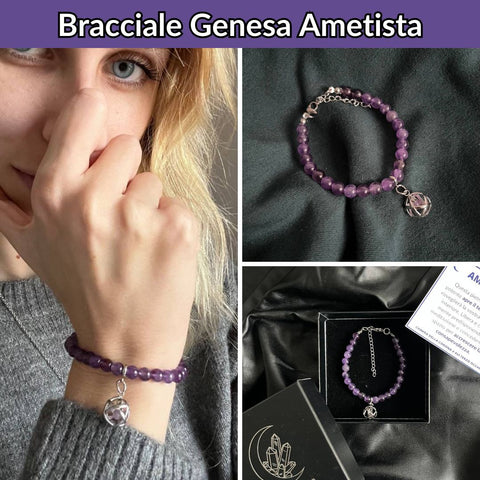 Bracciale con pietra naturale e ciondolo genesa - Zen Home